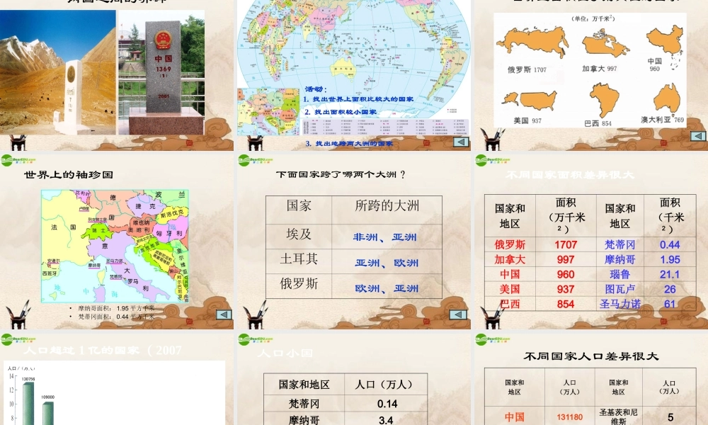八年级地理上册 第四章第一节国家和地区课件 中图版 课件