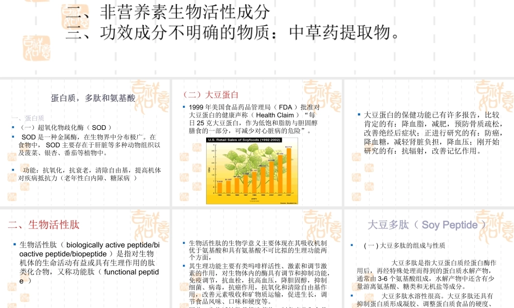 保健食品资源与功能因子