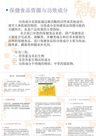 保健食品资源与功能因子