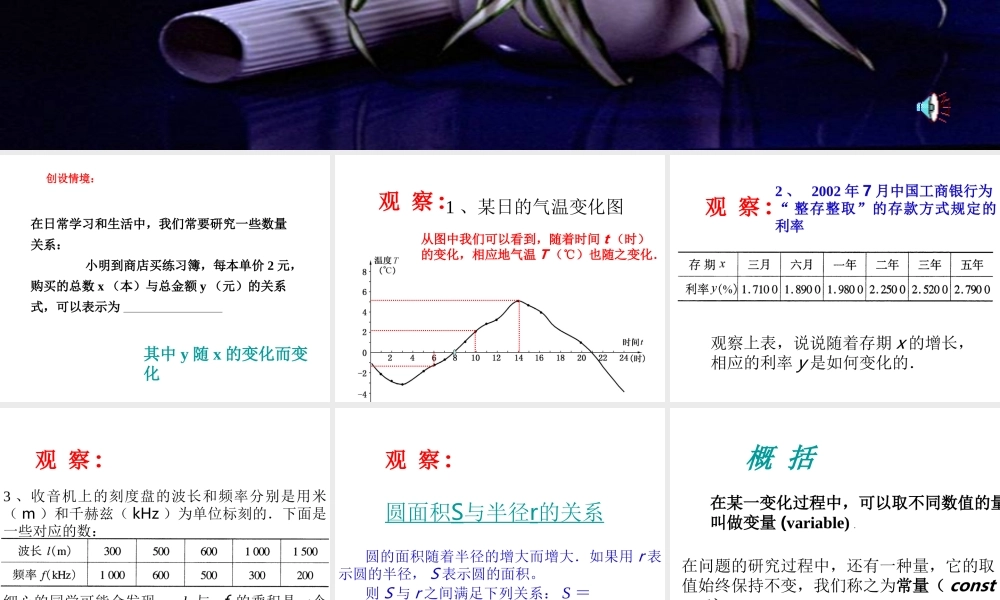 八年级数学 认识函数课件一 浙教版 八年级数学 认识函数课件 浙教版[整理两套] 八年级数学 认识函数课件 浙教版[整理两套]