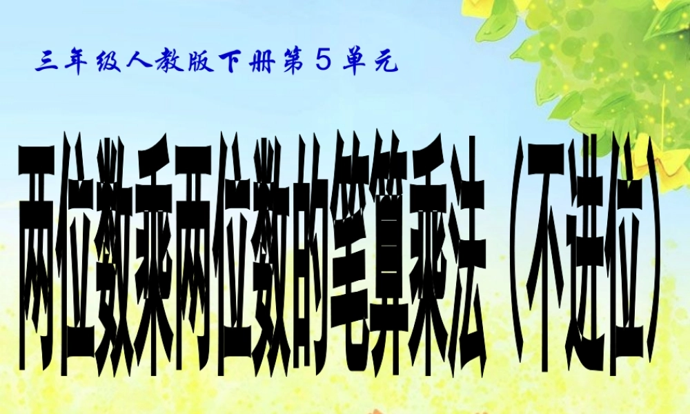 人教2011版小学数学三年级两位数乘两位数(笔算不进位)