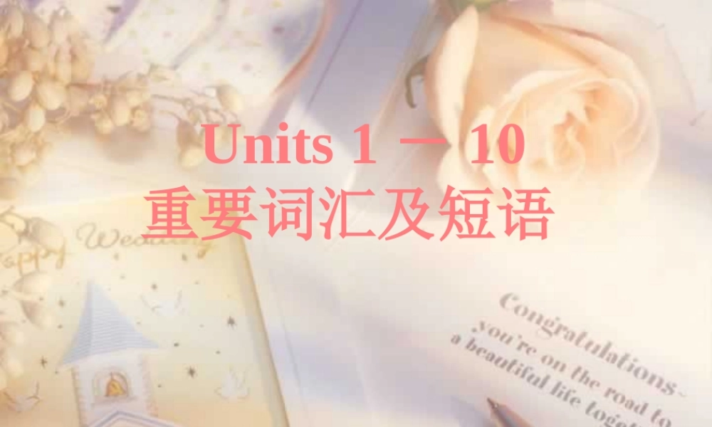 新课程高三英语Units1-10重要词汇及句型总汇 课件