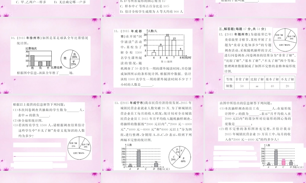 七年级数学下册 滚动综合训练(六)课件 (新版)新人教版 课件