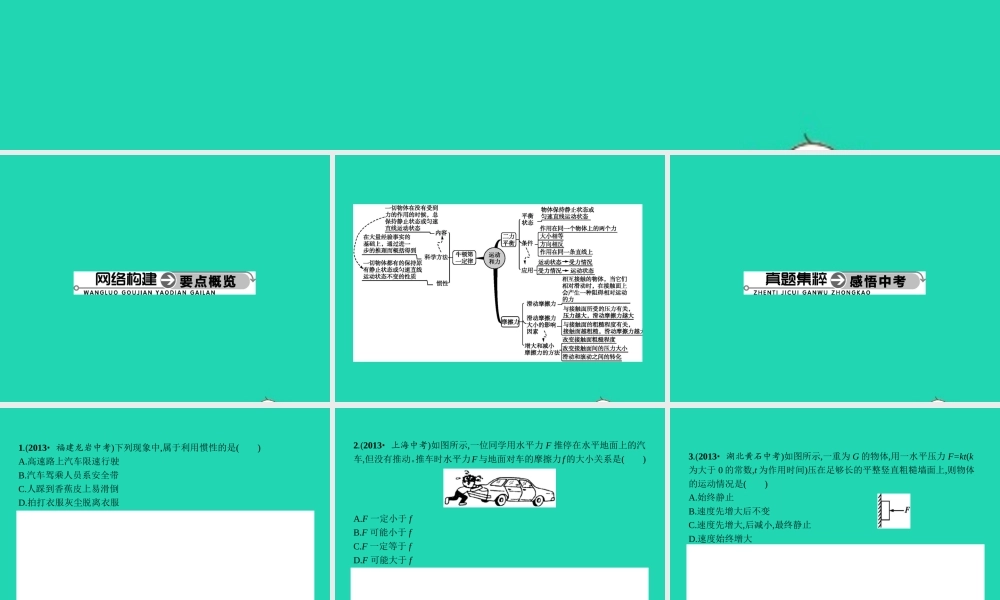 八年级物理下册 第八章 运动和力整合课件 (新版)新人教版 课件