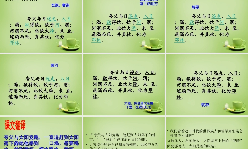 中学七年级语文下册 5.25(夸父逐日)课件2 (新版)新人教版 课件