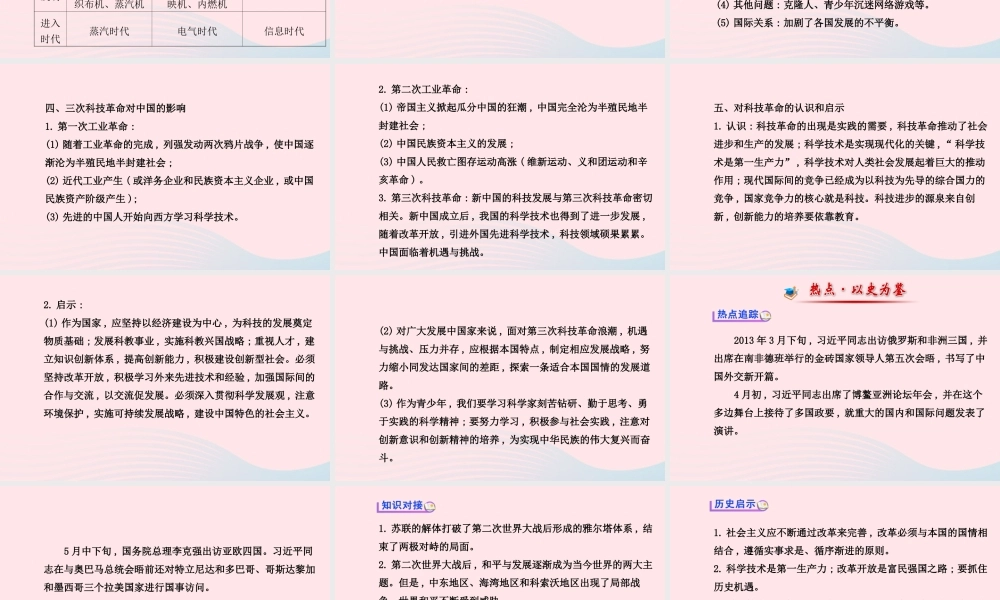 九年级历史下册 阶段专题复习 第七 八单元课件 岳麓版 课件