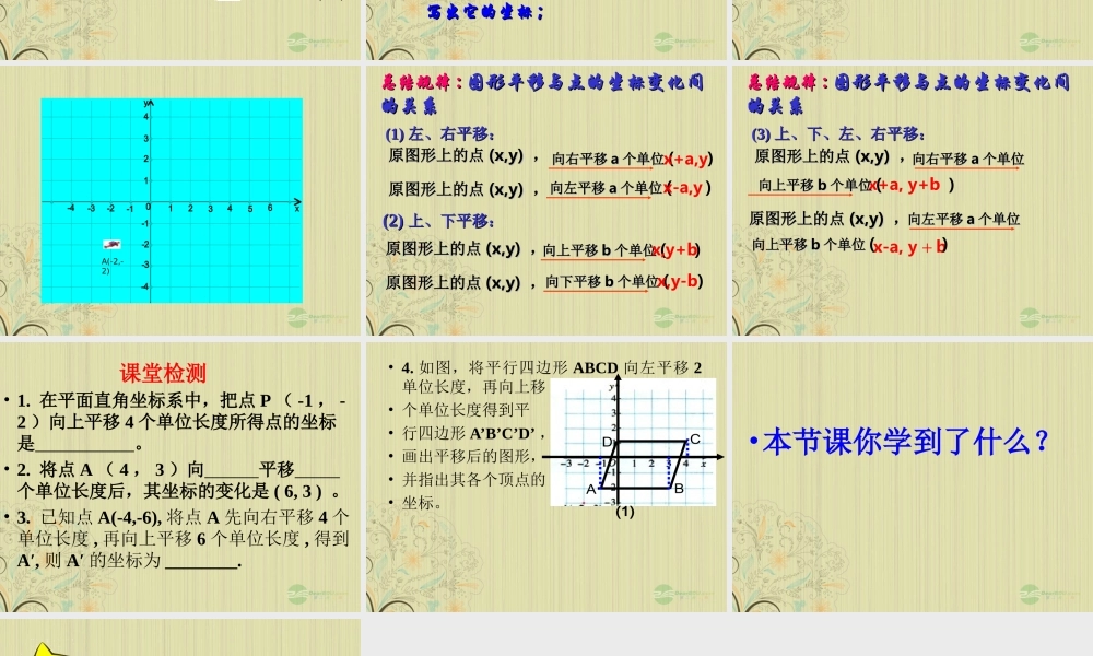 山东省东营市七年级数学(用坐标表示平移)课件  人教新课标版 课件