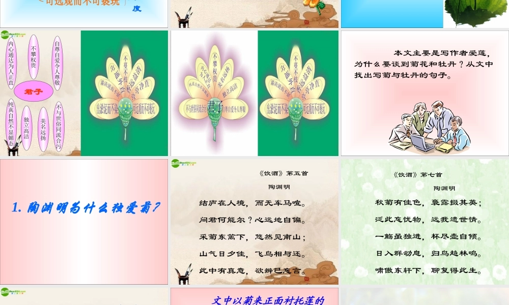 八年级语文下册 第9课(爱莲说)课件 北师大版 课件