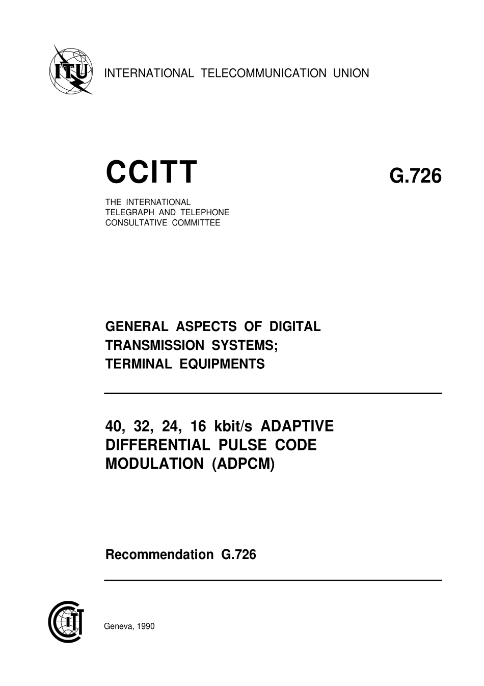 [国际邮电联盟标准][10][wildhorse5][ITU-T-G726]pdf_第1页