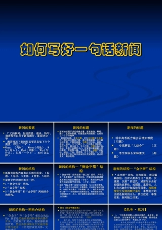 如何写好一句话新闻课件 新课标 人教版 课件