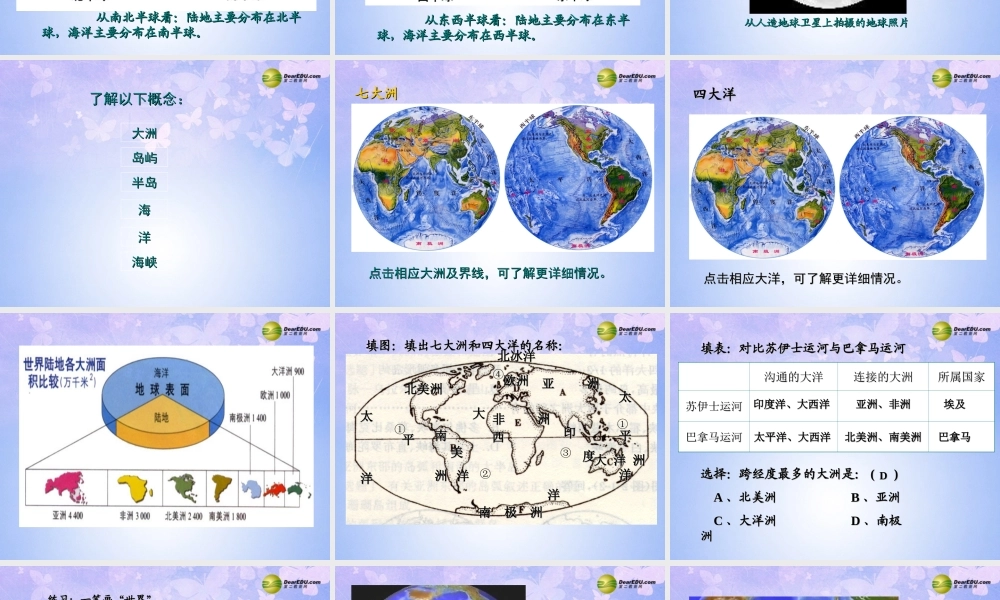 中学七年级地理上册 第二章 第一节 大洲和大洋(第1课时)课件 新人教版 课件