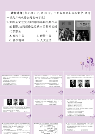 初中毕业学业水平考试模拟演练卷(3)世界近现代史课件