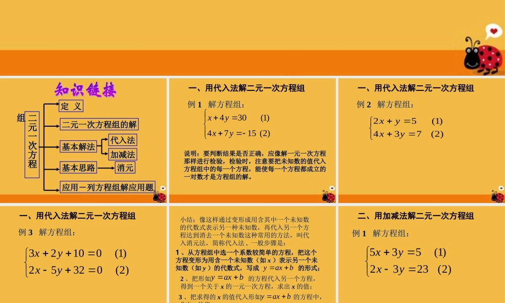 七年级数学下册 7.2  二元一次方程组的解法(5)课件 华东师大版 课件