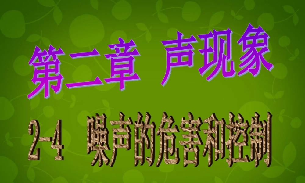 山东省东营市河口区实验学校八年级物理上册 2.4 噪声的危害和控制课件 (新版)新人教版 课件