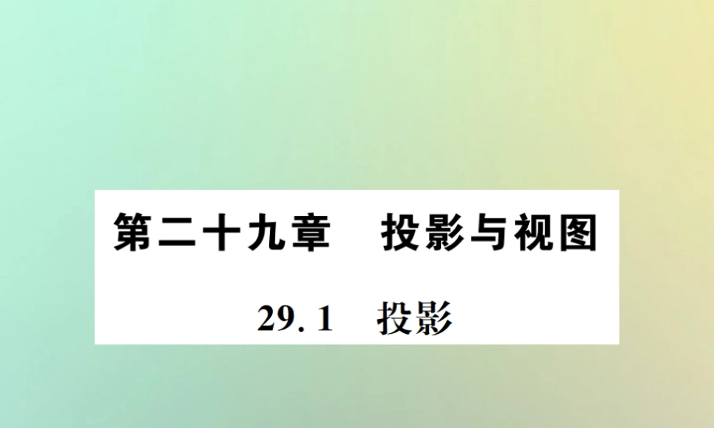 九年级数学下册 第二十九章 投影与视图 291 投影习题课件 (新版)新人教版 课件