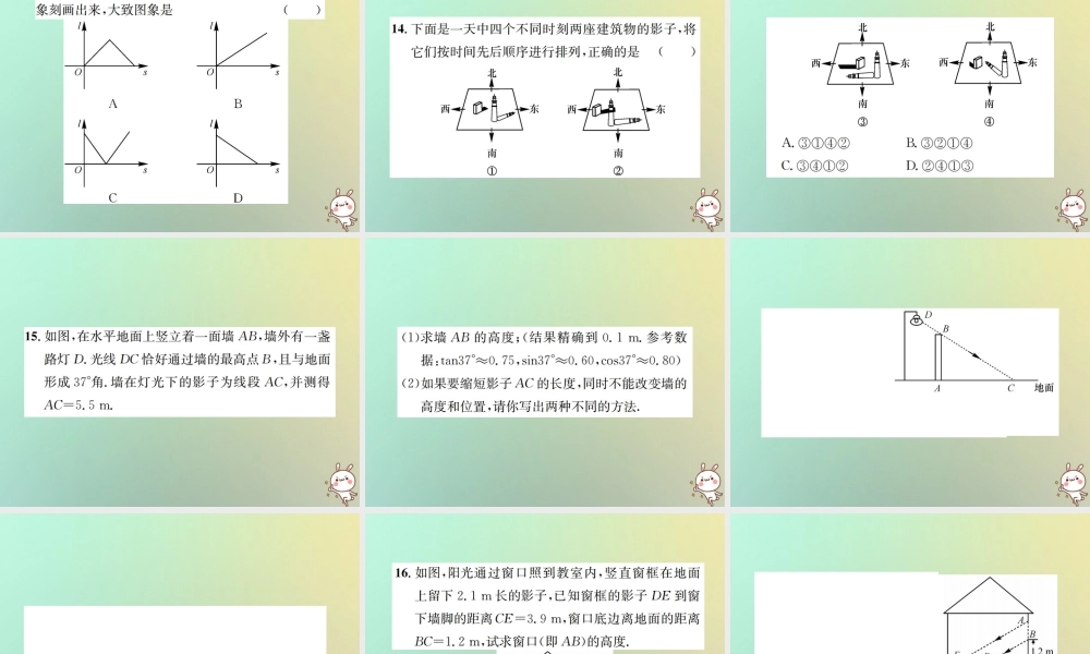 九年级数学下册 第二十九章 投影与视图 291 投影习题课件 (新版)新人教版 课件