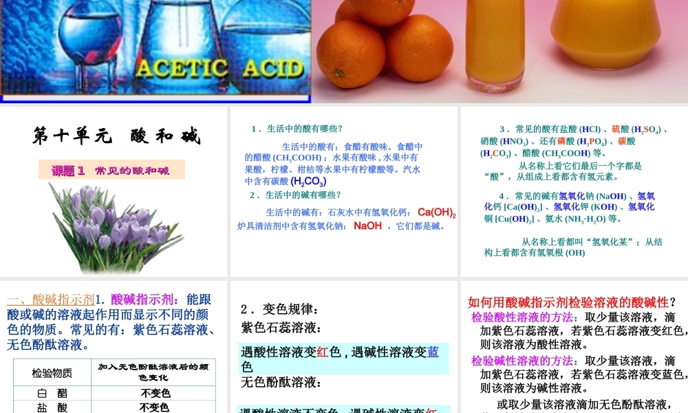 课题1-常见的酸和碱