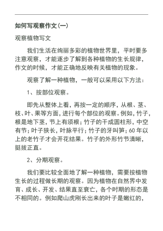 如何写观察作文