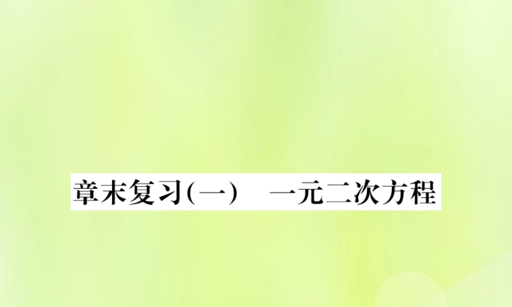 九年级数学上册 第二十一章 一元二次方程章末复习(一)一元二次方程课件 (新版)新人教版 课件