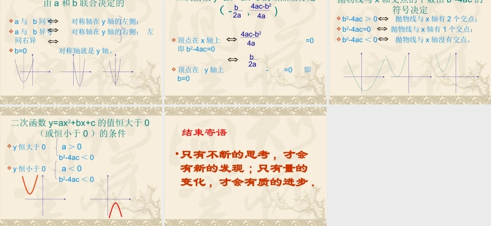 二次函数回顾与思考