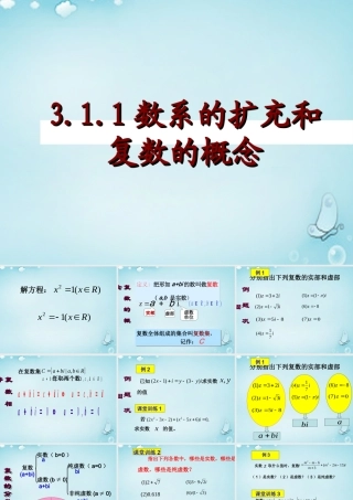 数学 3.1数系扩充和复数概念课件 新人教A版选修1 2 课件