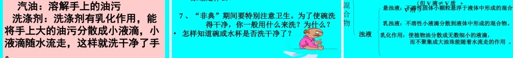 初三化学溶解现象课件 粤教版 课件