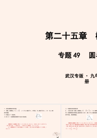 九年级数学上册 第二十五章 概率初步 专题49 圆与抛物线课件 (新版)新人教版 课件