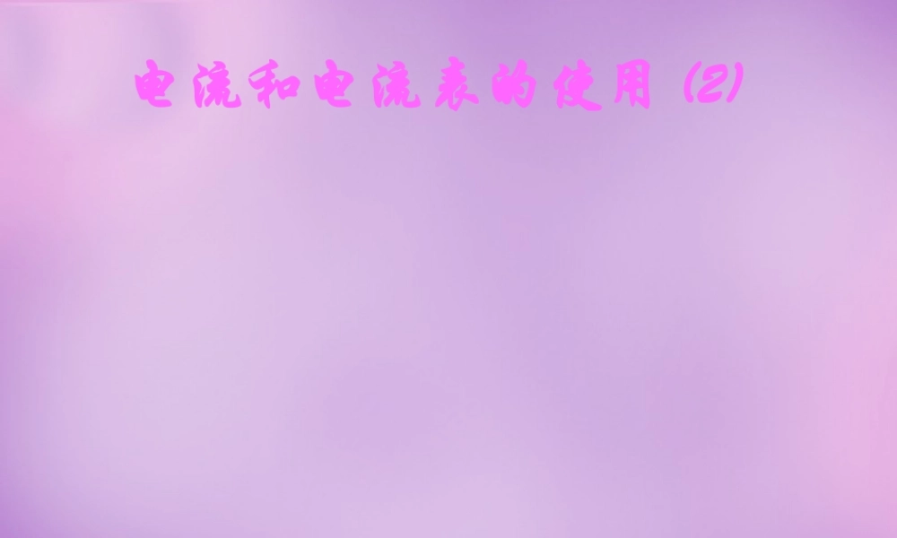 九年级物理上册 133 电流和电流表的使用课件2 苏科版 课件