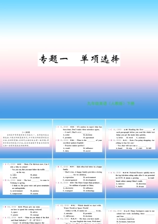 九年级英语全册 专题复习 专题一 单项选择(1 2)习题课件 (新版)人教新目标版 课件