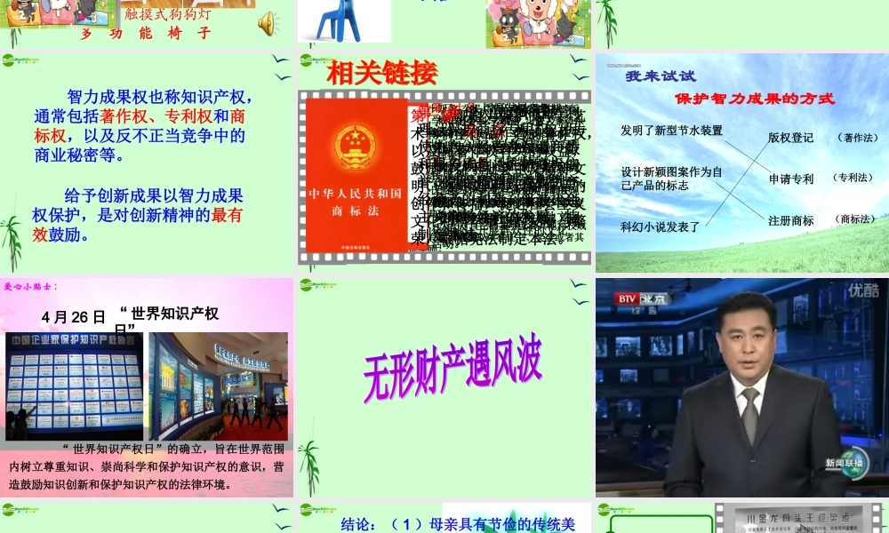 八年级政治下册 7.3(无形的财产)课件 人教新课标版 课件