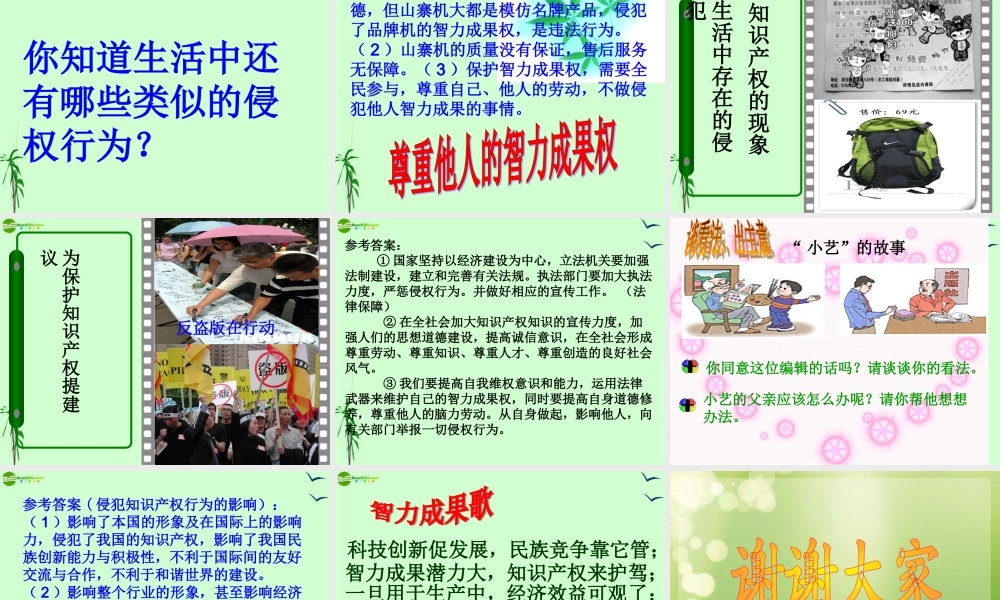 八年级政治下册 7.3(无形的财产)课件 人教新课标版 课件