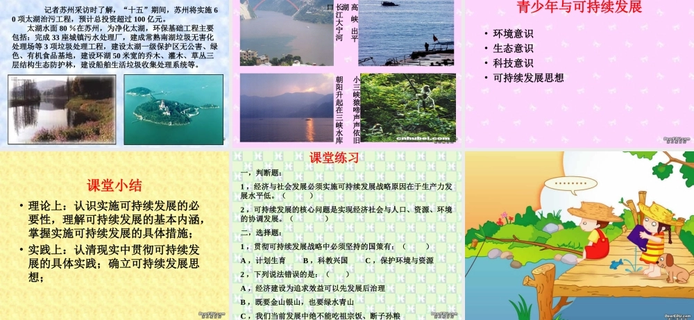 九年级政治实施可持续发展战略第四课第四节 课件示例 课件