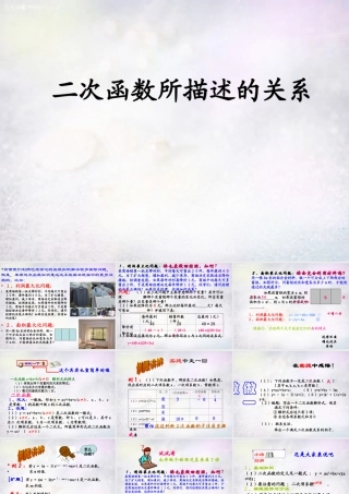 九年级数学上册 221 二次函数所描述的极值问题课件 (新版)新人教版 课件