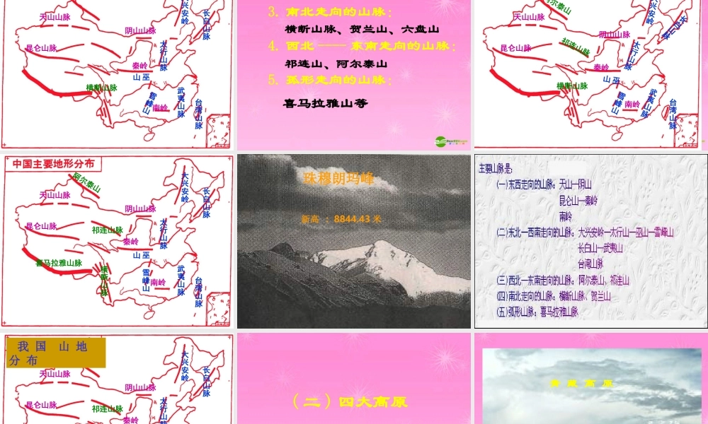 八年级地理上册 第二章第一节地势和地形课件 新课标人教版 课件