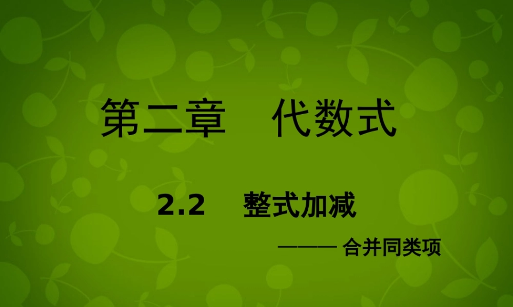 中学七年级数学上册 2.2 整式的加减课件 新人教版 课件
