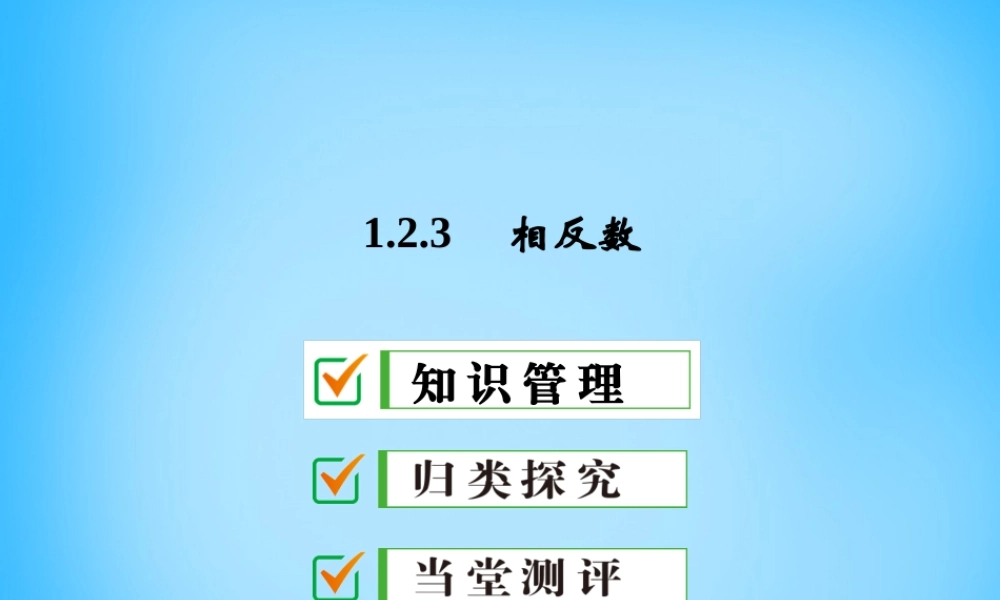 广东省珠海市第九中学七年级数学上册 1.2.3 相反数课件 (新版)新人教版