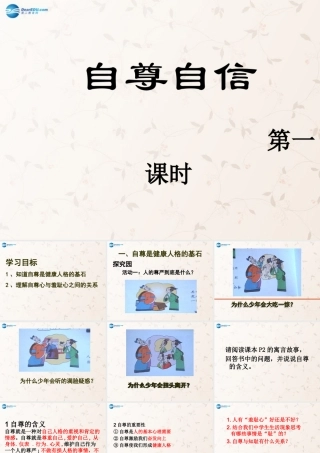 八年级政治上册 1.1.1 自尊自信课件 粤教版 课件