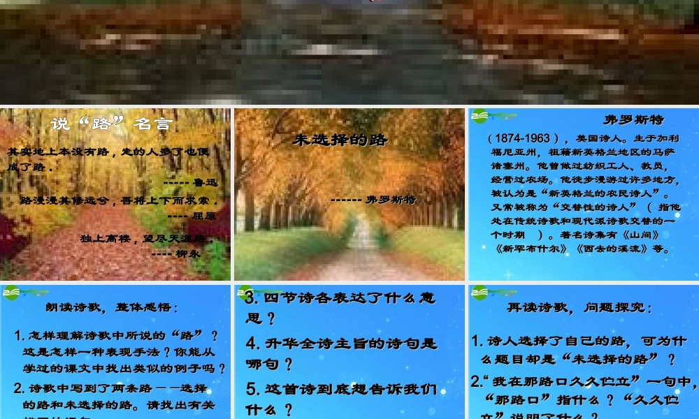 七年级语文下册 (未选择的路)课件 人教新课标版 课件