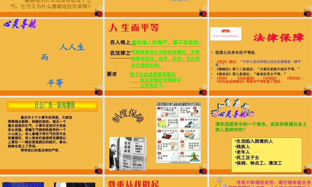 九年级政治 第八课 平等的真谛课件 教科版 课件