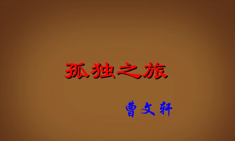 九年级语文(孤独之旅)复习课件 新人教版 课件