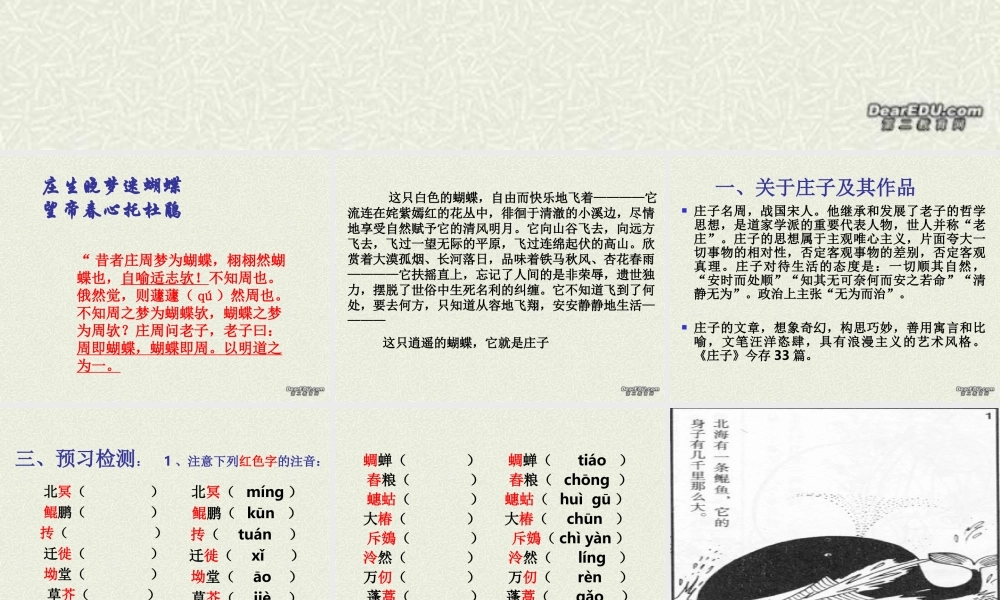 人教版高二语文下学期第六单元 逍遥游 课件