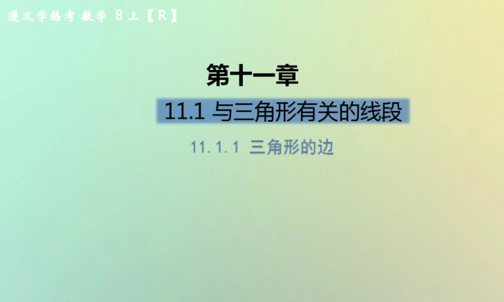 八年级数学上册 第十一章 三角形 11.1 与三角形有关的线段 11.1.1 三角形的边习题课件 (新版)新人教版 课件