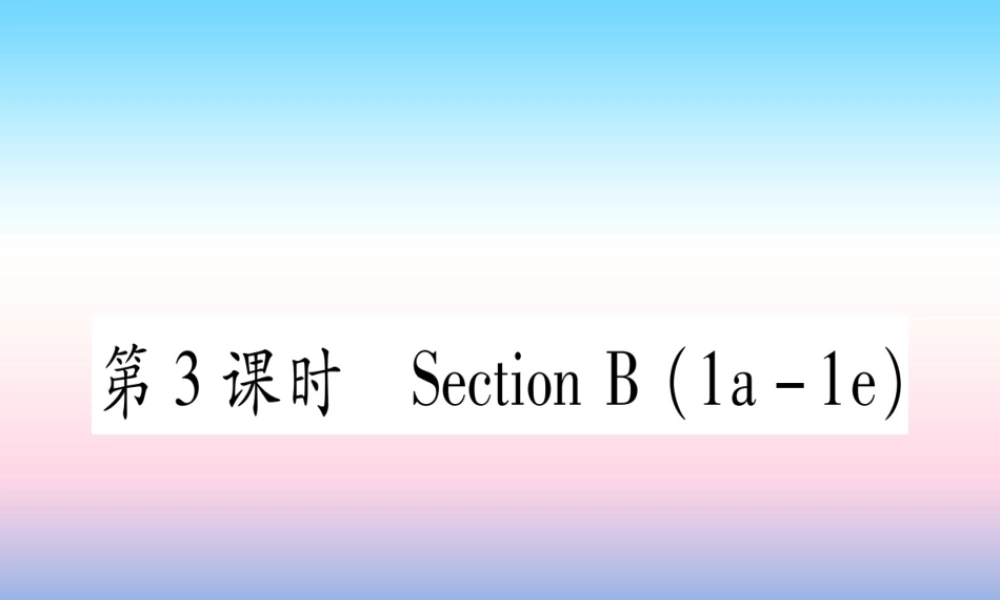 九年级英语全册 Unit 13 We re trying to save the earth(第3课时)Section B(1a 1e)课堂导练课件(含中考真题)(新版)人教新目标版 课件