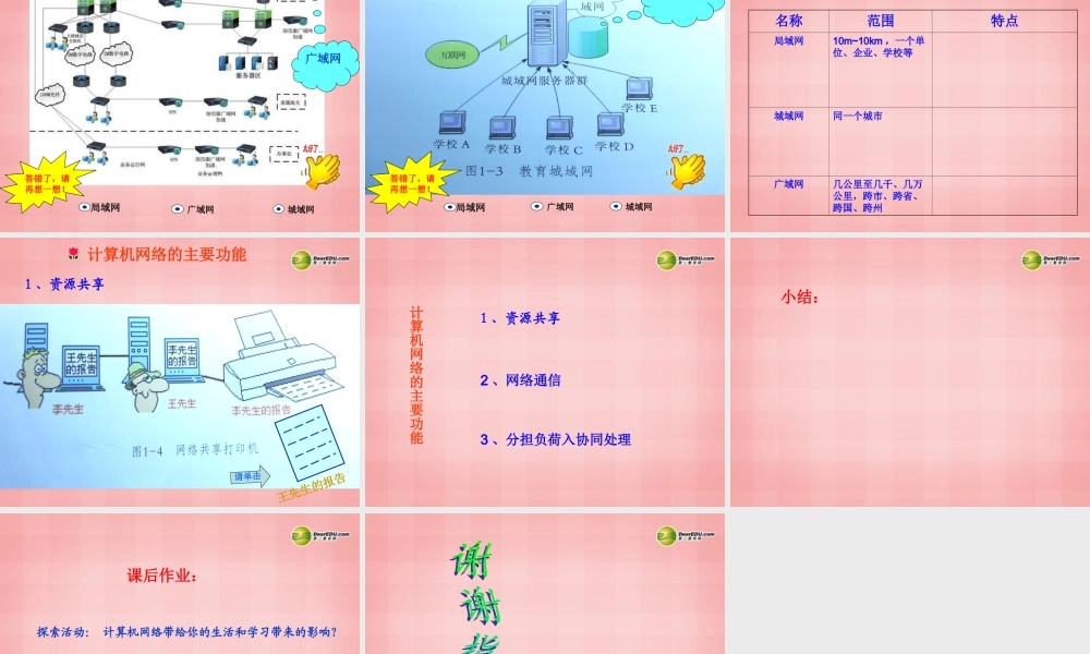 八年级信息技术下册 第1课(计算机网络及应用)课件 川教版 课件