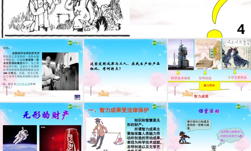 八年级政治下册 无形的财产课件 人教新课标版 课件