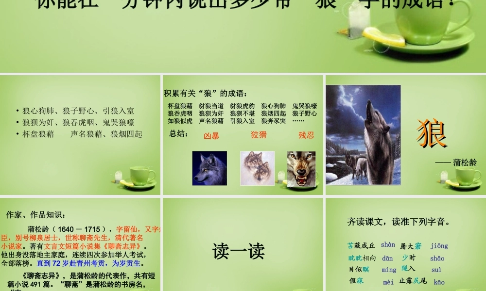 中学七年级语文下册 6.30(狼)课件2 (新版)新人教版 课件