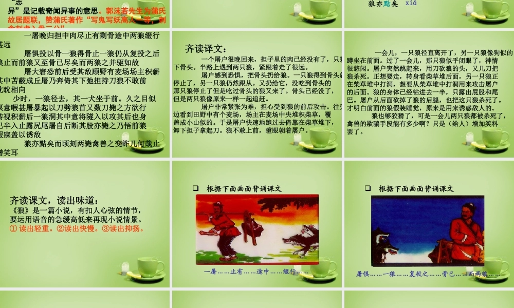 中学七年级语文下册 6.30(狼)课件2 (新版)新人教版 课件