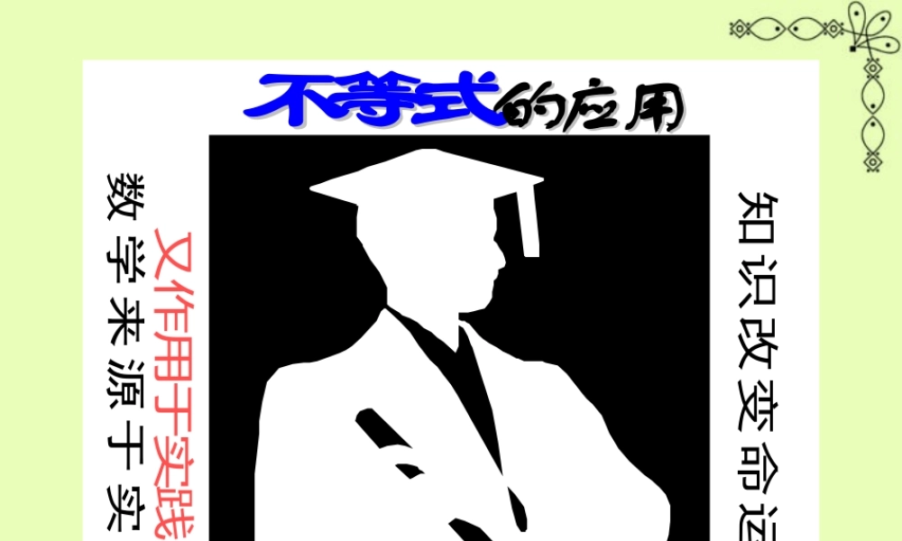 新课标 人教版不等式的应用 课件
