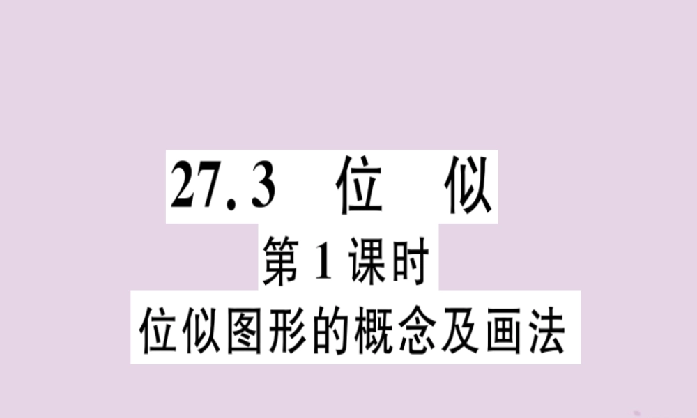 九年级数学下册 第二十七章 相似 273 位似 第1课时 位似图形的概念及画法习题讲评课件 (新版)新人教版 课件