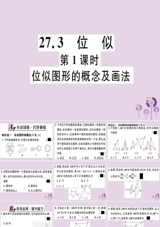 九年级数学下册 第二十七章 相似 273 位似 第1课时 位似图形的概念及画法习题讲评课件 (新版)新人教版 课件